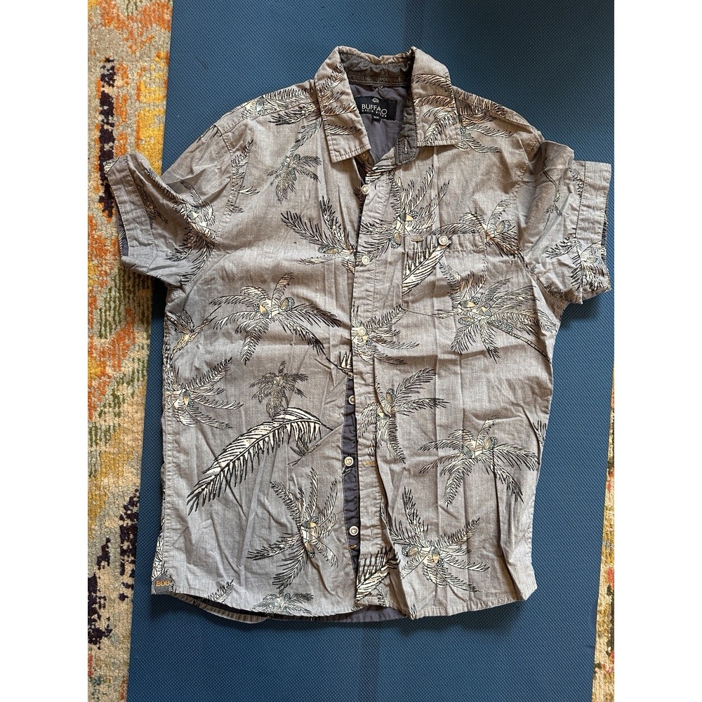 Men's Buffalo David Bitton Button Down Shirt Tropical Print Size M